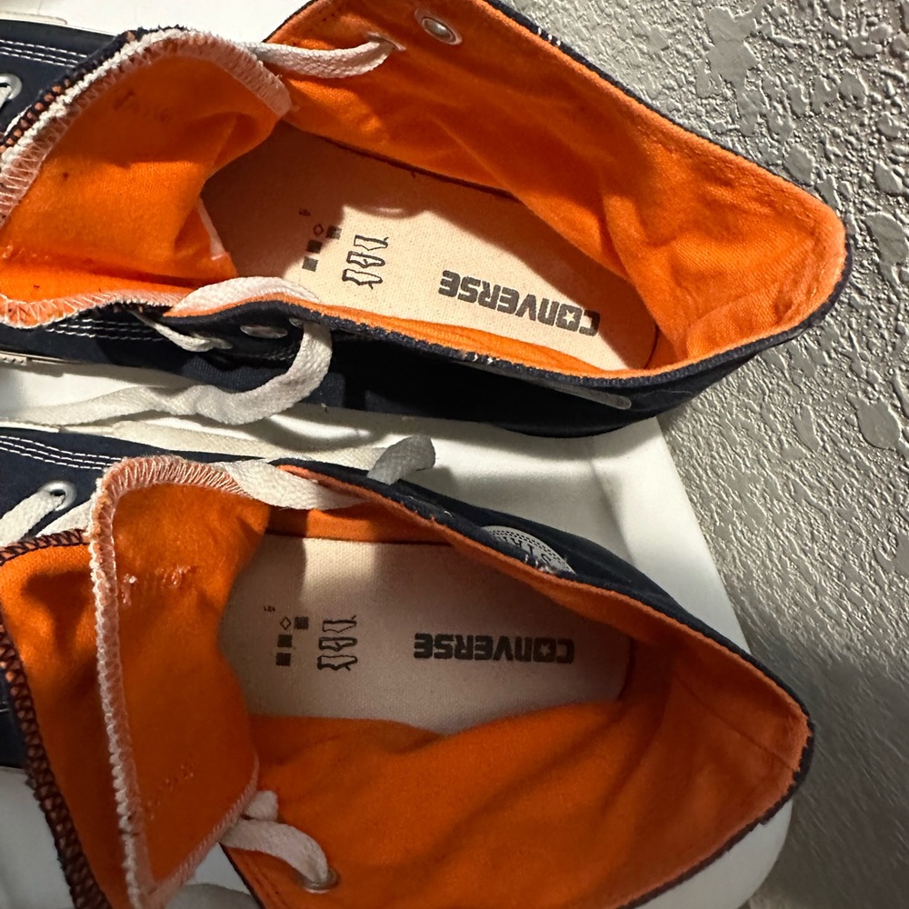 Converse High Top Sneakers - Denver Broncos Navy Exterior with Orange Interior - Picture 3 of 7
